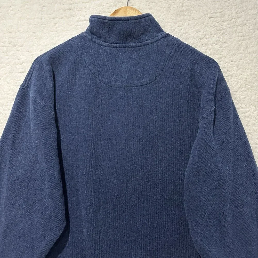 ORVIS Men's Navy Blue 1/4 Zip Pullover‎ Sweater Size Large